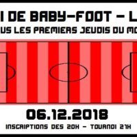 06/12 – Tournoi de baby-foot mensuel
