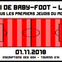 01/11 – Tournoi de baby-foot mensuel